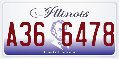 IL license plate A366478