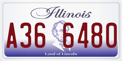 IL license plate A366480