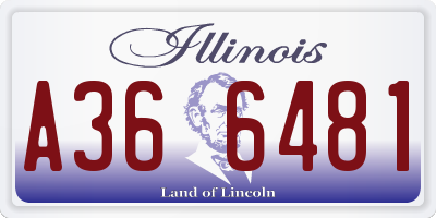 IL license plate A366481