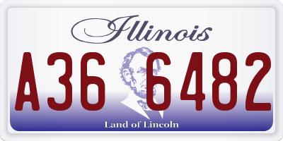IL license plate A366482