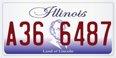 IL license plate A366487