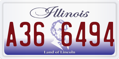 IL license plate A366494