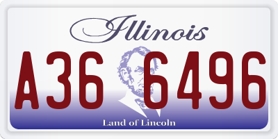 IL license plate A366496