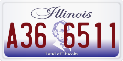 IL license plate A366511