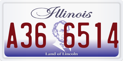 IL license plate A366514