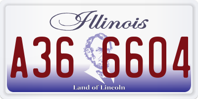IL license plate A366604