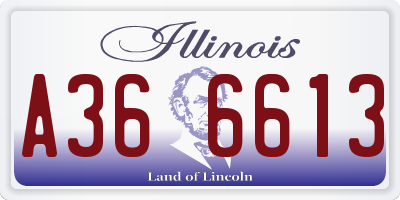 IL license plate A366613