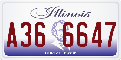 IL license plate A366647