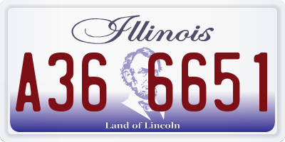 IL license plate A366651