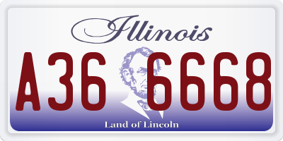 IL license plate A366668