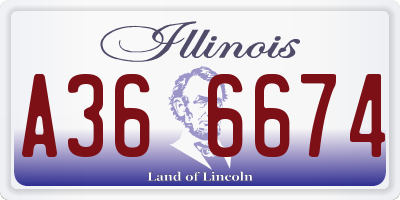 IL license plate A366674