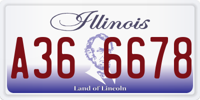 IL license plate A366678
