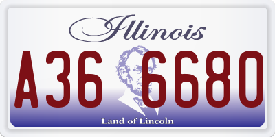 IL license plate A366680