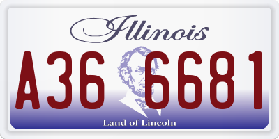 IL license plate A366681