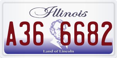 IL license plate A366682