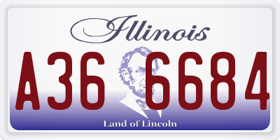 IL license plate A366684