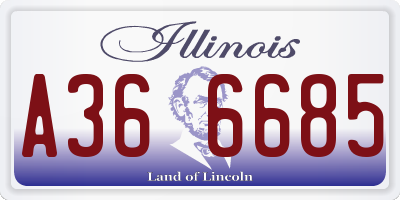 IL license plate A366685