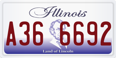 IL license plate A366692