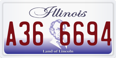 IL license plate A366694
