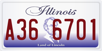 IL license plate A366701