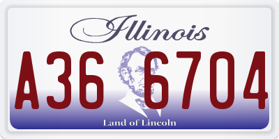 IL license plate A366704