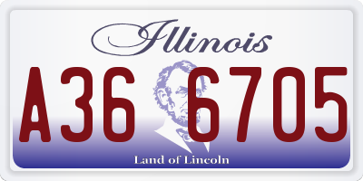 IL license plate A366705