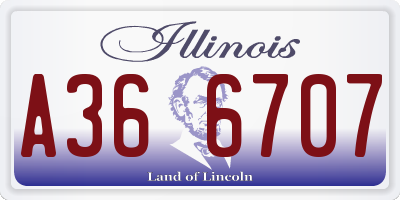 IL license plate A366707