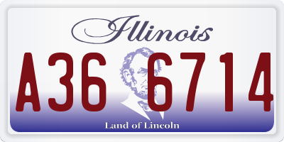 IL license plate A366714