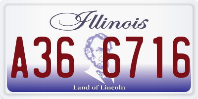 IL license plate A366716