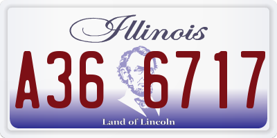 IL license plate A366717