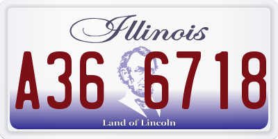 IL license plate A366718