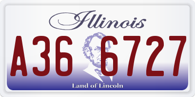 IL license plate A366727