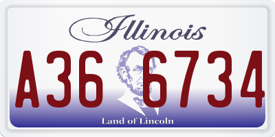 IL license plate A366734