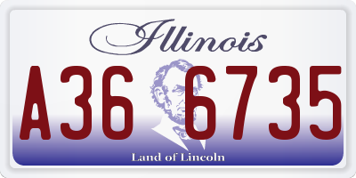 IL license plate A366735