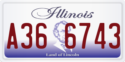 IL license plate A366743