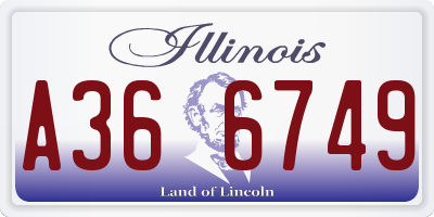 IL license plate A366749