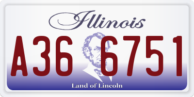 IL license plate A366751