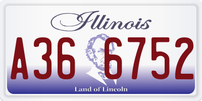 IL license plate A366752