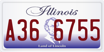 IL license plate A366755