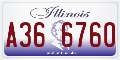 IL license plate A366760