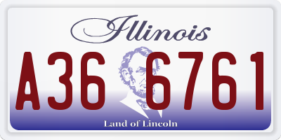 IL license plate A366761