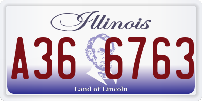 IL license plate A366763