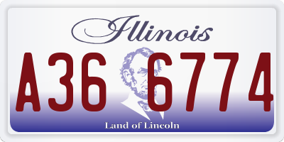 IL license plate A366774