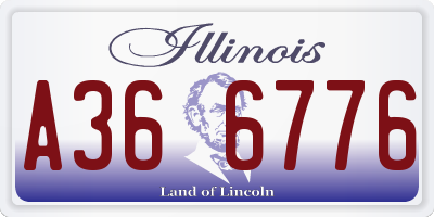 IL license plate A366776