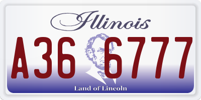 IL license plate A366777