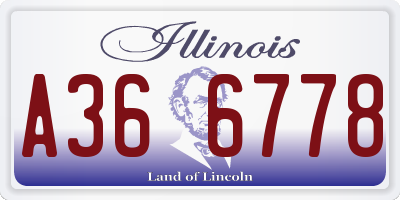 IL license plate A366778
