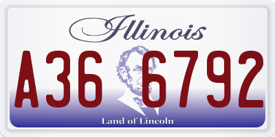 IL license plate A366792