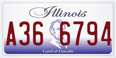 IL license plate A366794