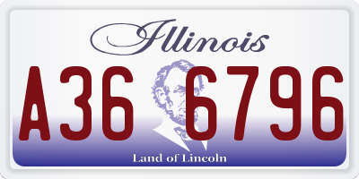 IL license plate A366796