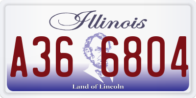 IL license plate A366804